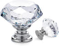 Ravinte Crystal Knobs for Dresser Drawers & Glass Cabinets - Diamond Shaped, 30 mm with Silver Base