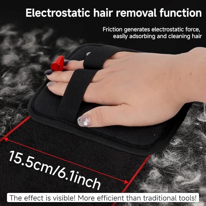 Pet Hair Remover, Electrostatic Pet Hair Removal Gloves-2-piece Set, Reusable Cat & Dog Hair Remover for Couch, Furniture, Carpet, Curtain, Upgraded Animal Fur Removal Tool-Mewly Pet