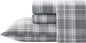 Laura Ashley - Flannel Sheets Queen Size, Anti-Pilling & Wrinkle Resistant Cotton, Touchably Soft for All-Season Comfort - Bed Sheets with Matching Pillowcases & Fitted Sheet (Mulholland Plaid Grey)