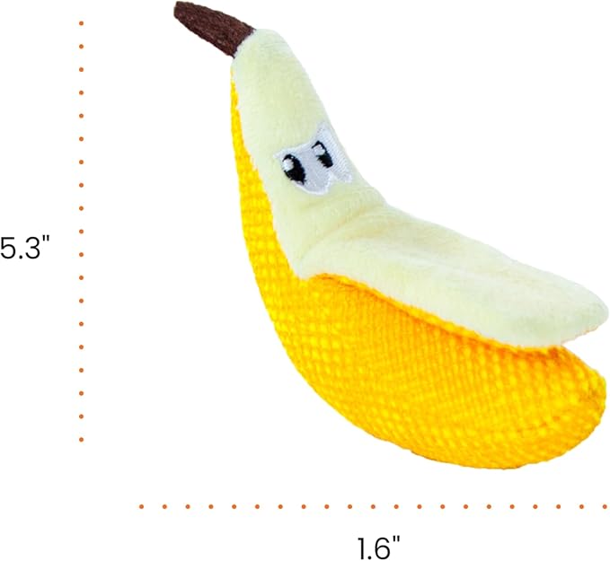 Catstages Dental Banana Cat Toy with Catnip, Interactive Chew for Healthy Teeth and Gums, Engages Hunting Instincts, Durable Indoor Play for Cats, Yellow-Mewly Pet