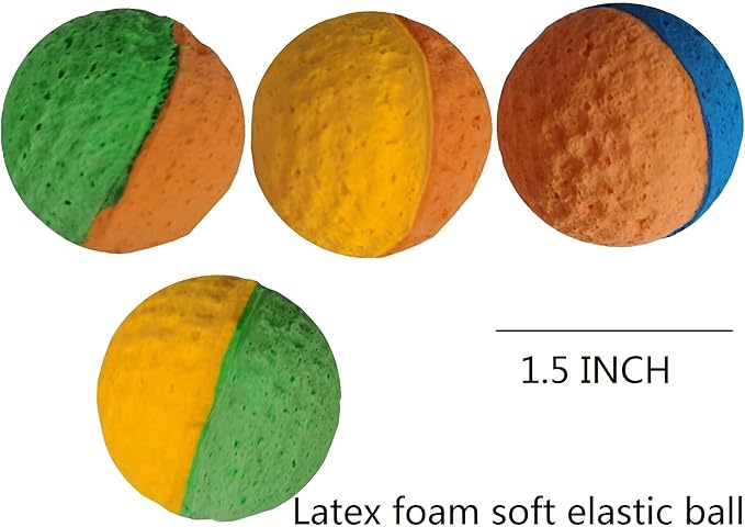 YnFag 24 Pack Foam Soccer Balls Cat Toys for Indoor Cats Cat Balls (24Pcs Two-Color Golf)-Mewly Pet