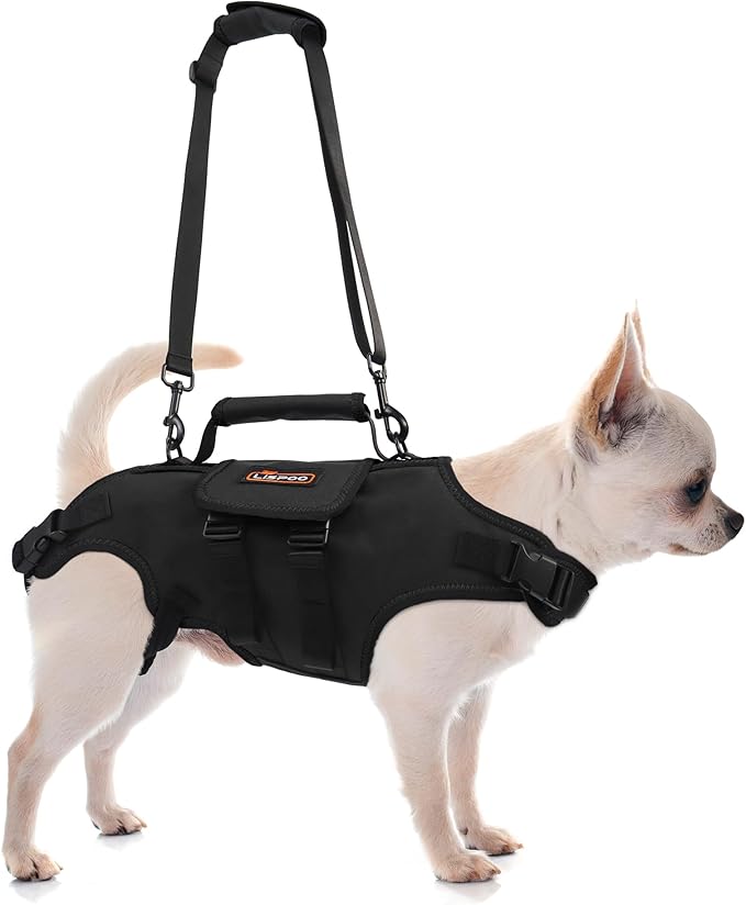Dog Lift Harness, Full Body Support with Adjustable Control Handle for Small Senior Dogs, Post-Surgery Recovery & Joint Problems (Oxford Cloth, S)-Mewly Pet