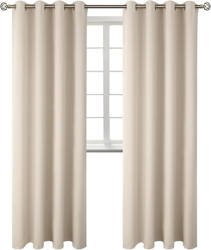 BGment Blackout Curtains - Grommet Thermal Insulated Room Darkening Bedroom and Living Room Curtains, Set of 2 Panels (55 x 96 Inch, Champagne)