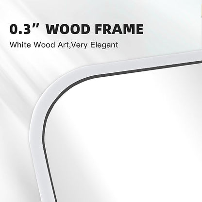 CULER White Bathroom Wall Mirror,20 x 30 Inch Rectangle Vanity Modern Tempered Glass Mirror for Bedroom,Living Room,Entryway