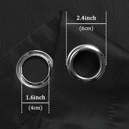 KEQIAOSUOCAI 63 inches Long Living Room Sheer Curtains - Eyelet Top Voile Sheer Draperies Privacy for Villa, W 54 by L 63 inch Length, 2 Panels,Jet Black