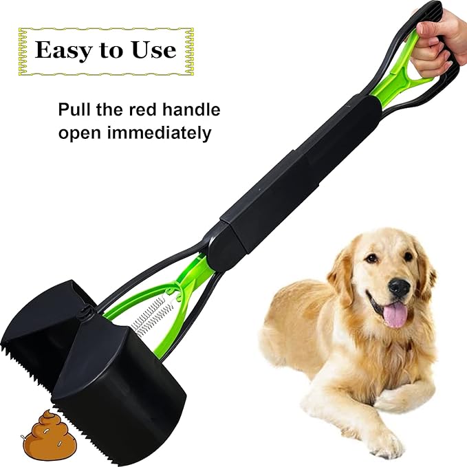 28" Large Pooper Scooper for Dogs, Heavy Duty Poop Scooper for Large Medium & Small Dog, Pet Dog Pooper Scooper for Grass & Gravel Pick Up-Mewly Pet