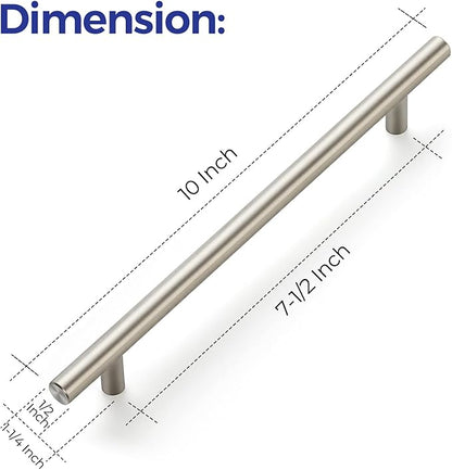 Ravinte 10 Pack 10 Inch Cabinet Handles Brushed Nickel Stainless Steel Cabinet Handles Kitchen Cupboard Pulls 7-1/2" Hole Center
