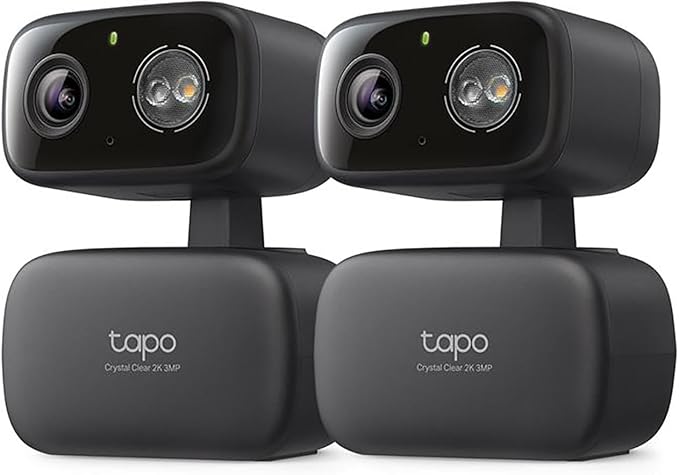Tapo 2K 3MP Pan/Tilt Indoor/Outdoor Security Camera, Free Person/Baby Cry Detect & Track, 360° Pan, Color Night Vision, SD/Cloud Storage, Works w/Alexa & Google Home, HybridCam 360, Black (2-Pack)-Mewly Pet