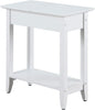 Convenience Concepts American Heritage Flip Top End Table 23.25" - Classic Narrow Chairside Accent with Hidden Storage & Lower Shelf for Traditional, Modern Living Room, White