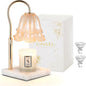 Candle Warmer Lamp with Timer: Flower Candle Warming Lamp with Marble Base Height Adjustable Wax Warmer Dimmable Modern Kitchen Bathroom Decor Mom Birthday Gift for Grandma