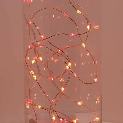 QBIS Battery Powered Fairy Lights - 40 LED, 6hr Timer, Red & Orange for Bedroom, Christmas & Halloween