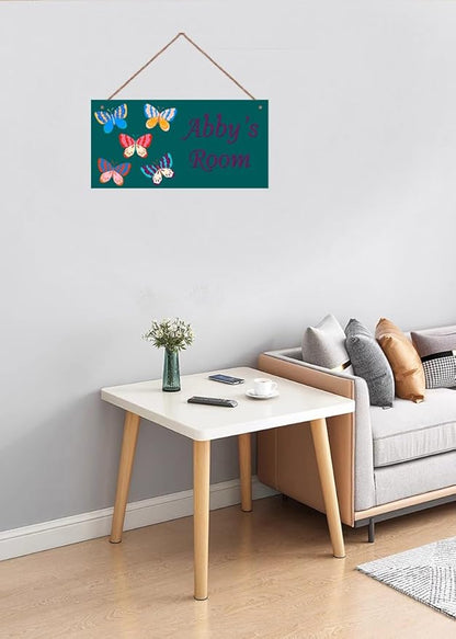 Personalized Sign Fantasy Butterfly Themed For Girls Room Nursery Door Decor,Custom Name Wall Art Decor for Kids Room Decorative Plate for Boys Bedroom