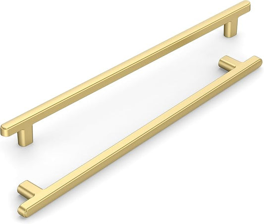 10 Pack 10 Inch(254mm) Kitchen Cabinet Handles Brushed Gold Cabinet Pulls Kitchen Cabinet Hardware Drawer Pulls for Cupboard Wardrobe