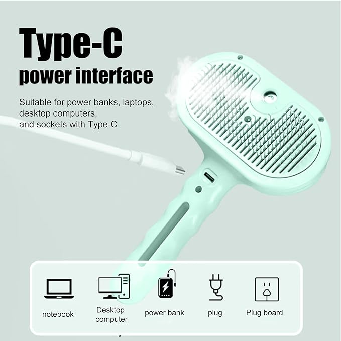 3-in-1 Pet Steam Brush, Grooming Comb with Water Tank for Cats and Dogs, Long and Short Hair (Green)-Mewly Pet