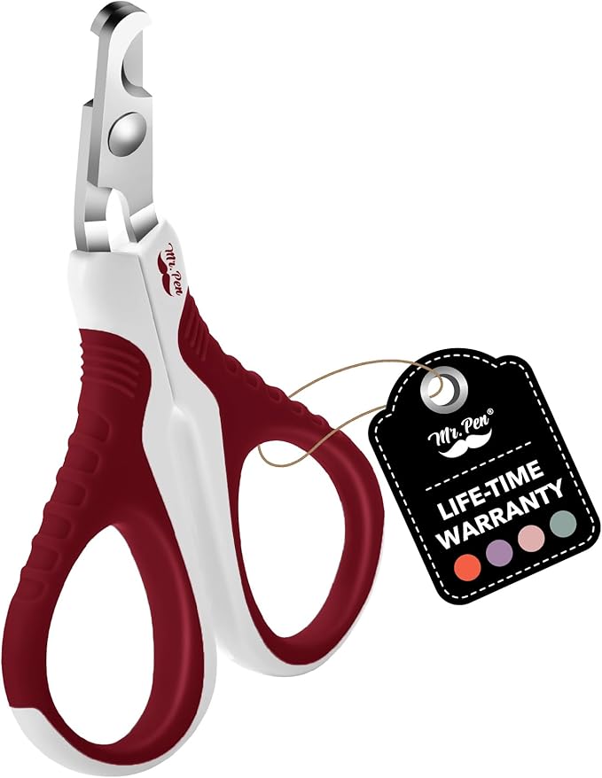 Mr. Pen Cat Nail Trimmer - Wine & White, Cat & Kitten, Small Dog Nail Clipper & Claw Trimmer-Mewly Pet