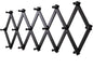 Accordion Wall Hanger with 16 Hooks, Wooden Wall Expandable Coat Rack for Coat, Hats, Baseball Caps, Coffee Mug, Jewelry(Black)