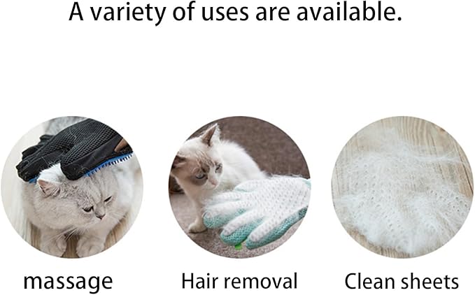 Zoocozy 2 in 1 Pet Hair Removal Glove for Cat Dog, Indoor Cat Grooming Gloves, Pet Washing Brush for Shedding Massage - Double-Sided Available(Brown)-Mewly Pet