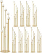 10pcs 9 Arm Candle Holder for Wedding Table Decoration,Gold Metal Candle Stick Holders for Pillar Tealight Candles on Party Reception Home Derecotion