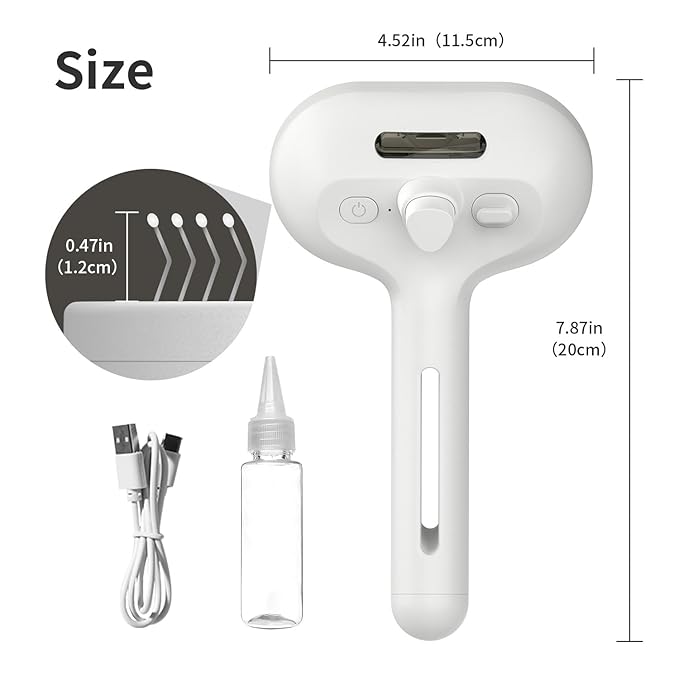 3 In 1 Self Cleaning Steamy Pet Brush - Anti-Static, Grooming Tool for Long and Short Hair Pets, Removes Loose Hair and Reduces Shedding, White-Mewly Pet