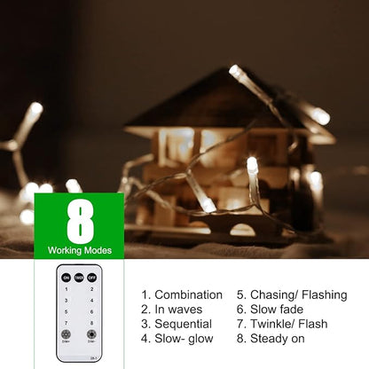 Brightown Christmas Icicle Lights Outdoor, 66 Feet 138 Drops with 736 LED, 8 Modes Waterproof Connectable Twinkle Fairy String Light for Christmas Thanksgiving Hanging Icicles (Pure White)