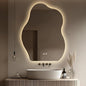LED Bathroom Mirror with Lights 24x32, Stepless Dimmable Irregular LED Mirror with 3 Colors, Anti-Fog, Memory, Al-Alloy Lampshade, Frameless Makeup Mirror for Bathroom (Vertical Only)