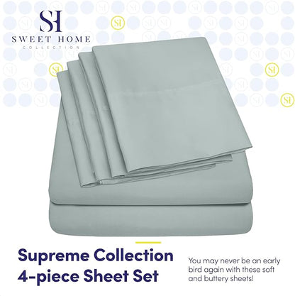 Sweet Home Collection 6 Piece Bed Sheet Set, Twin, Slate