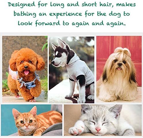 Pet Silicone Shampoo Brush for Long & Short Hair Medium Large Pets Dogs Cats,Shower Wash Curry Brush,Dog hair Products Accessories Dog Back Massage for Long & Short Hair Small Large Pets Dogs(Green)-Mewly Pet