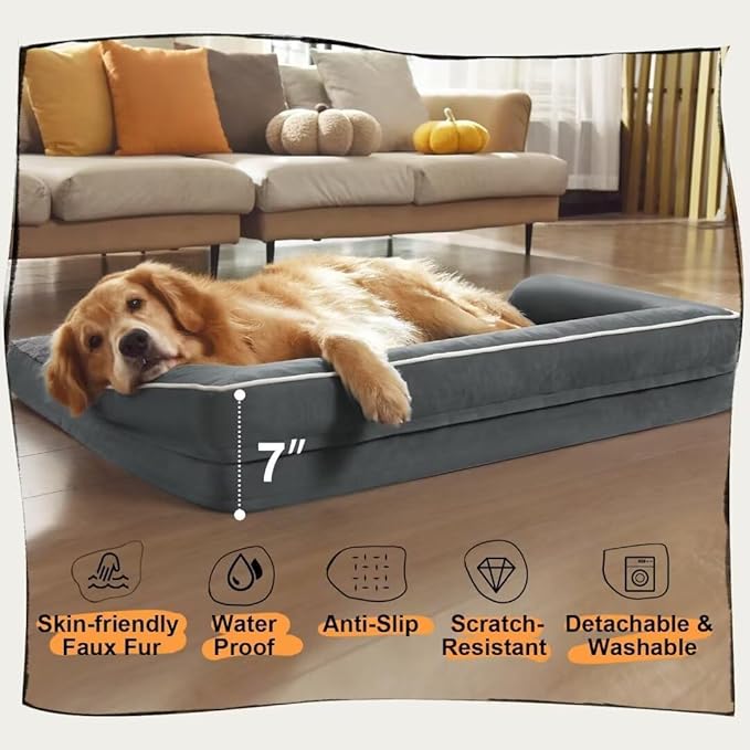 Small Dog Bed and Cat Sofa Waterproof Orthopedic Dog Beds for Small Dogs Cat Bed Comfy Pet Couch Sofa Beds with Washable Removable Cover & Non-Slip Bottom-Mewly Pet