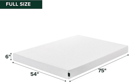 ZINUS 6 Inch Full Cooling Essential Memory Foam Mattress [NewVersion], Fiberglass Free, Medium Feel, Breathable Cooling Layers, Certified Safe Materials