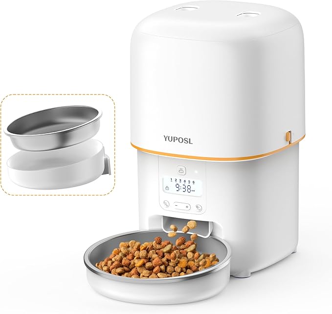 Automatic Cat Feeders - 3L Cat Food Dispenser Easy to Use, Timed Automatic Pet Feeder with Over 180-day Battery Life, 1-6 Meals Dry Food Programmable Portion Control Also for Dogs-Mewly Pet