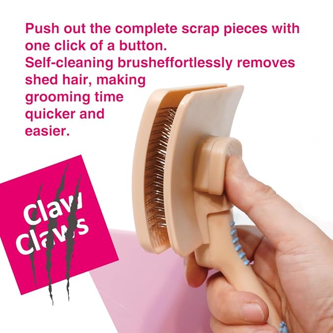 Pet Slicker Brush for Large Dogs, Plastic Handle, Gently Remove Tangled and Mats Hair, Pet Grooming Brush Tool, Sheepskin Wool Carders (5" Pad Quick Cleaning)-Mewly Pet