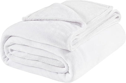 BEDELITE Fleece Blankets Queen Size White Throw Blankets for Bed, Luxury Plush Cozy Fuzzy Blanket 90x90 inches, Super Soft Warm Lightweight Throw Blanket All Seasons Suitable