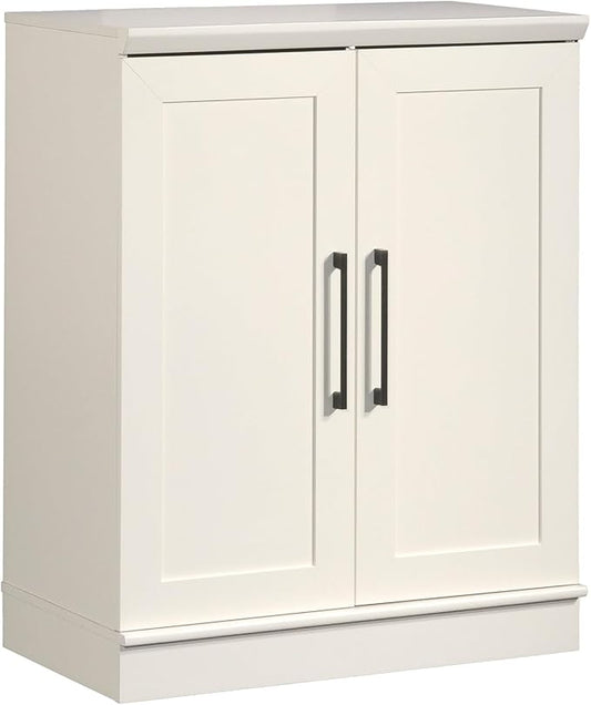 Sauder HomePlus Small Kitchen Pantry Storage Cabinet with Adjustable Shelves, Laundry Bathroom Storage Cabinet, Soft White Finish