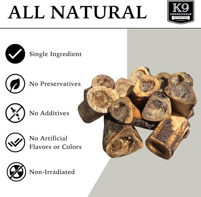 K9 Connoisseur Beef Marrow Dog Bones Long Lasting for Aggressive Chewers - USA Made Single Ingredient Dynamo Bone for Small and Medium Dogs Upto 50 Pounds - 12 Pack-Mewly Pet