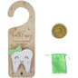 Tooth Fairy Door Hanger, Wooden Tooth Fairy Money Holder with Tooth Coins for Lost Tooth Kids Gifts (Green)