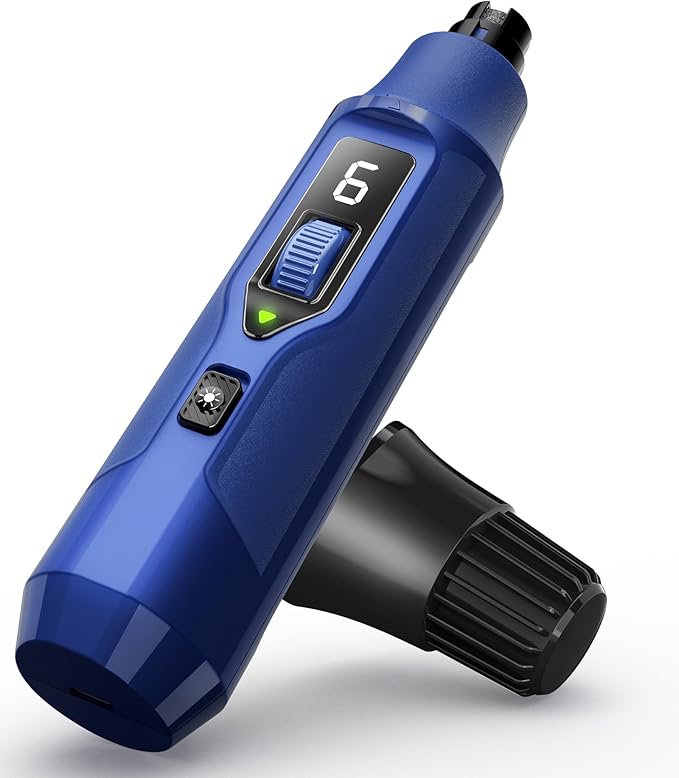 YABIFE 7-Speed Pet Nail Grinder with Light – Heavy Duty, Whisper Quiet Nail Trimmer for Dogs, Cats, Birds & Small Animals – Single-Handed Operation-Mewly Pet