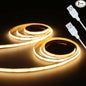 Led Strip Lights 5V USB 320 LEDs 2Pack Short COB LED Strip Light 3000K Warm White Not Dimmable Flexible Small led for Home DIY Lighting Room Decor TV Lights Indoor Use (3.28FT/1M*2)