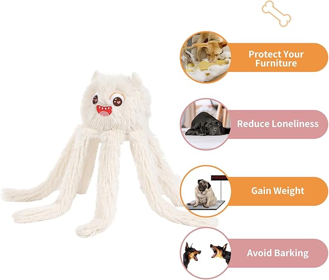 DODODOLA Dog Toys Squeaky Dog Toys with Crinkle Paper Cute Stuffed Octopus Durable Dog Plush Toys for Large Breed Dog Chew Toys for Small, Medium, Large Dogs-Mewly Pet