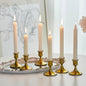 Gold Taper Candle Holder, Brass Candlestick Holders, Vintage Metal for Table Centerpieces Wedding Christmas Decor (Gold, 6 Pcs)