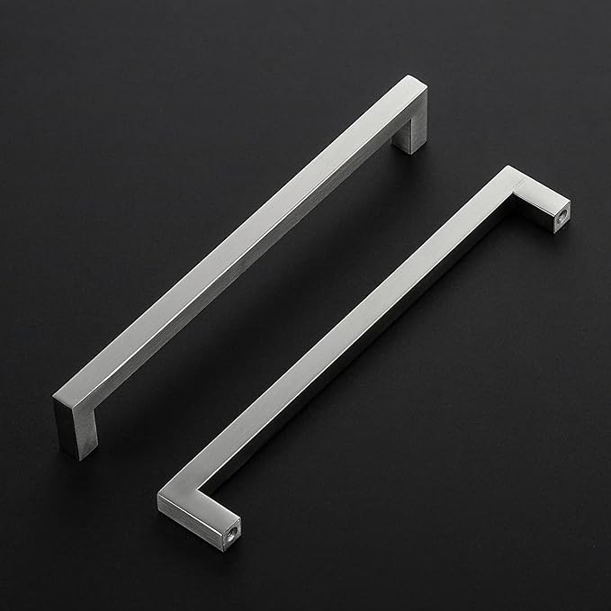 Ravinte 25 Pack Brushed Nickel Kitchen Cabinet Handles 8-4/5 Inch Cabinet Pulls Square Kitchen Hardware for Cabinet Drawer Pulls Drawer Handles Come with Screwdriver