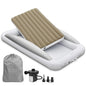 ELTOW Inflatable Toddler Travel Bed with Safety Bumpers, Portable Kids Air Mattress for Travel, Complete Toddler Air Mattress Set with High-Speed Pump & Carry Bag - Gray Chevron