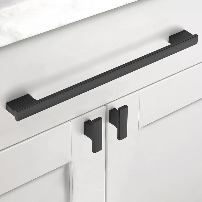 Asidrama 20 Pack 10 Inch(254mm) Matte Black Kitchen Cabinet Handles, Cabinet Pulls Kitchen Cabinet Hardware for Cupboard Drawer Pulls