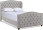 Jennifer Taylor Home Marcella Upholstered Shelter Headboard Bed Set, Queen, Silver Grey Polyester