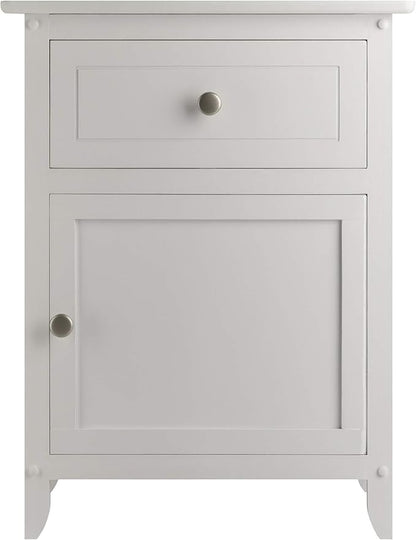 Winsome Eugene Accent Table/Nightstand, for Living Room, Den, Bedroom, White