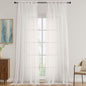 OVZME Ivory Sheer Curtains 108 Inches Long 2 Panels Set, Extra Wide Solid Lightweight & Airy Gauzy Window Treatments with Light Filtering for Patio Sliding Door, 59Wx108L Inches