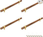 Drawer 8.66"/220mm Pulls Brass Walnut Kitchen Wardrobe Cabinet Hardware Pull Handle Adjustable Hole Distance with Screw, 4Pcs