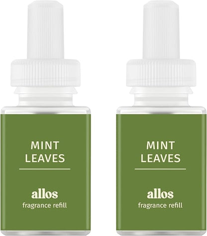 Pura and Allos - Fragrance Refill for Smart Home Air Diffusers - Aromatherapy Scents for Home - up to 120-Hours of Premium Fragrance per Vial - 2 Pack - Mint Leaves (Focus)