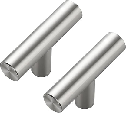 10 Pack Brushed Nickel Cabinet Knobs - Kitchen Cabinet Knobs Silver Cabinet Pulls for Kitchen Cabinet Drawer Stainless Steel Dresser Knobs for Cabinet Hardware 2in Length Single Hole T Bar