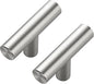 10 Pack Brushed Nickel Cabinet Knobs - Kitchen Cabinet Knobs Silver Cabinet Pulls for Kitchen Cabinet Drawer Stainless Steel Dresser Knobs for Cabinet Hardware 2in Length Single Hole T Bar