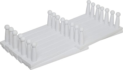 SKOLOO Accordion Wall Hanger with 22 Hooks, Modern Expandable Coat Rack Hat Rack for Wall, Solid Wooden, White